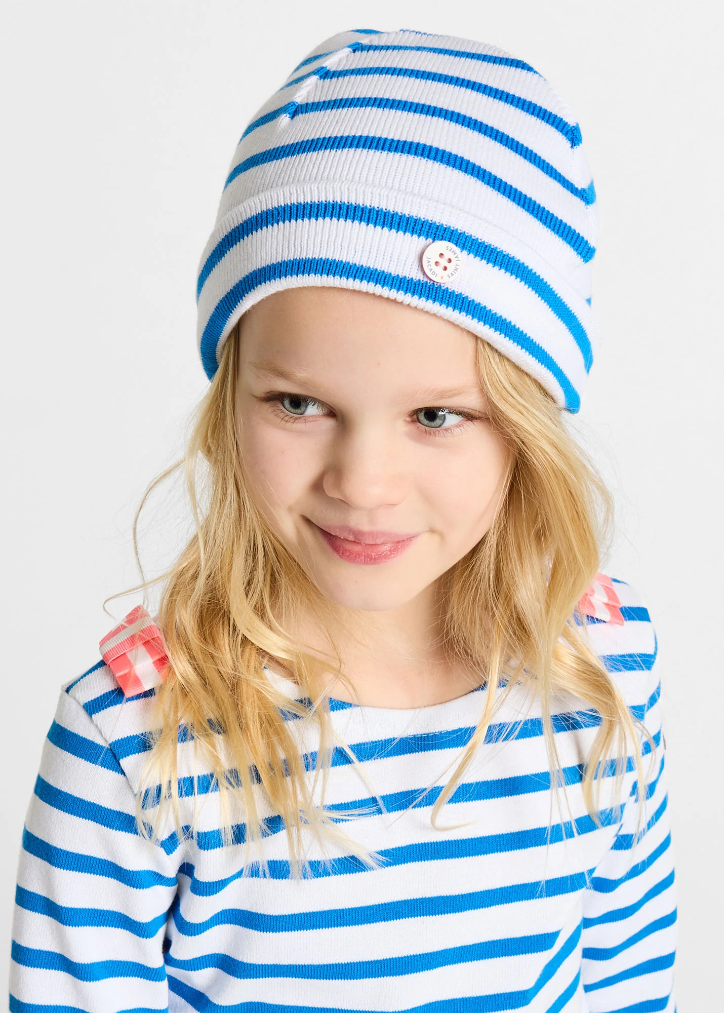 Bonnet enfant x Jacadi (BLANC/BLEU RIVAGE) - Image 2