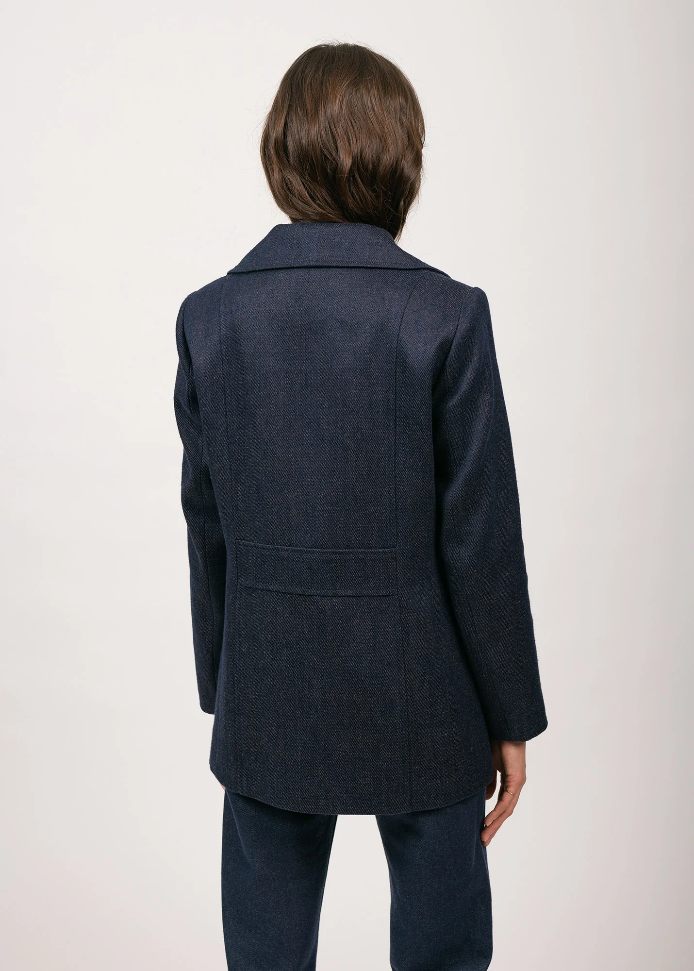 Caban Héritage femme en laine Mérinos - SAINT JAMES x Atelier Tuffery (INDIGO/CHANVRE) - Image 3
