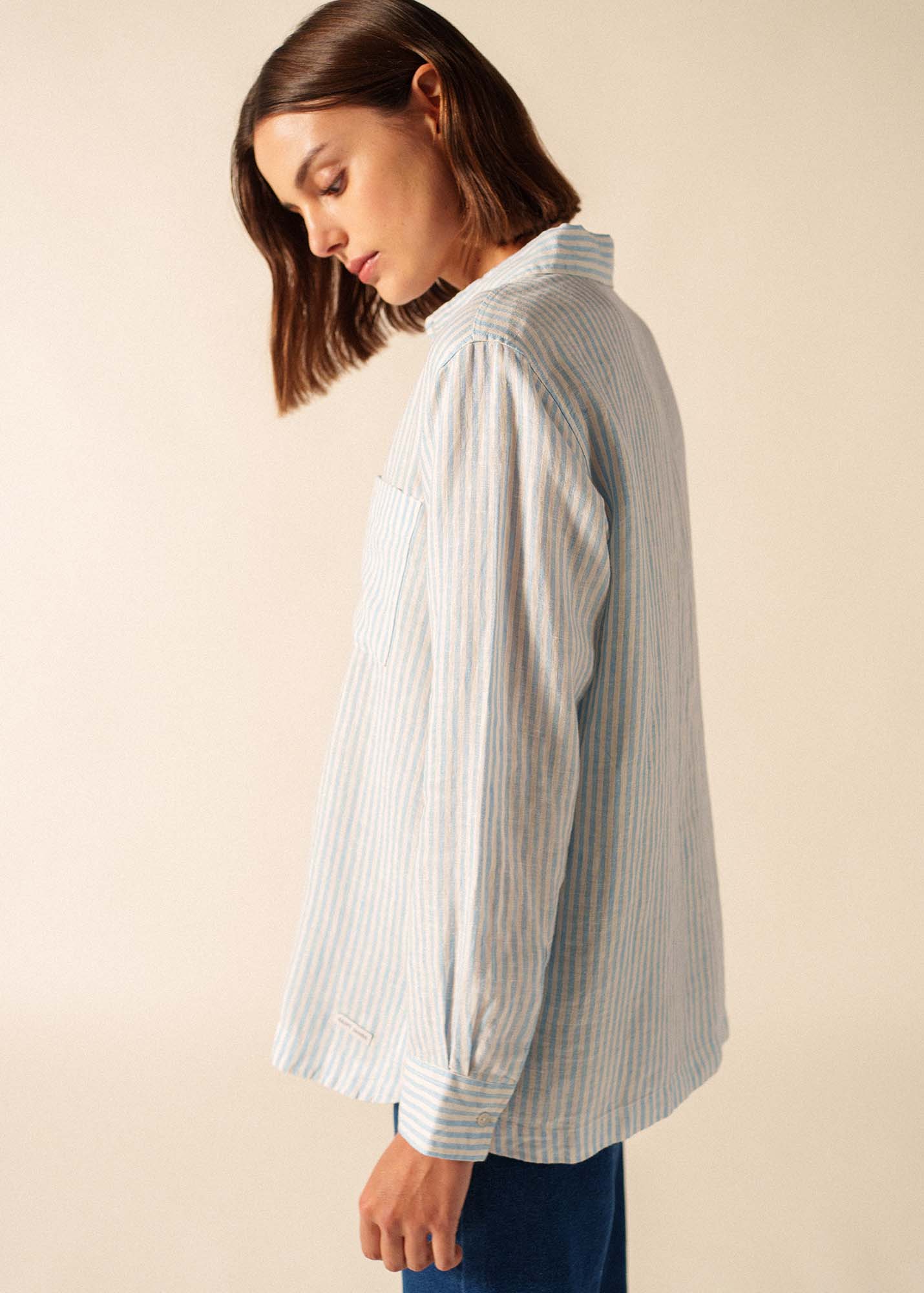 Chemise Charline (BLANC/CIEL) - Image 3
