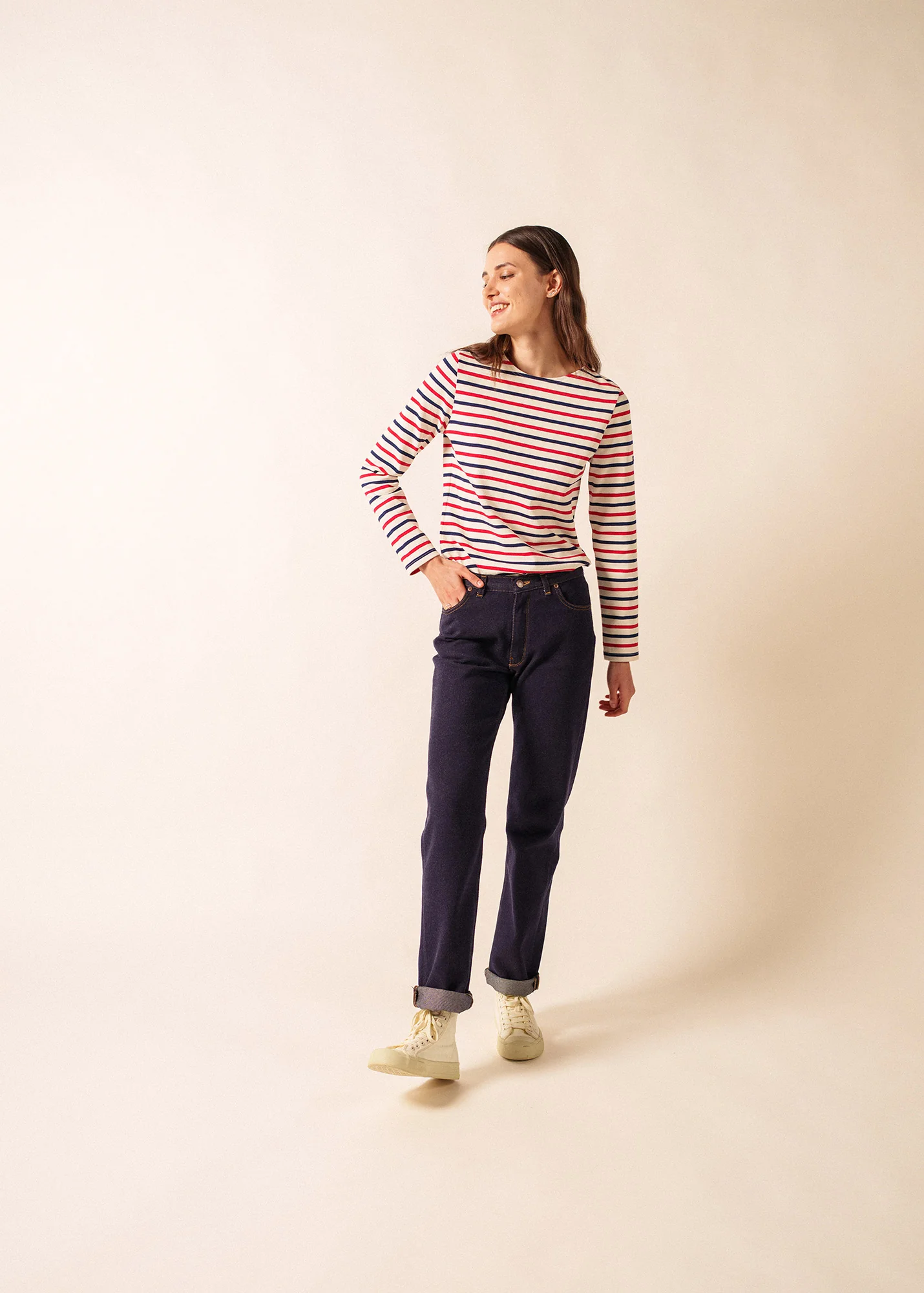 Marinière Méridame (ECRU/MARINE/TULIPE)