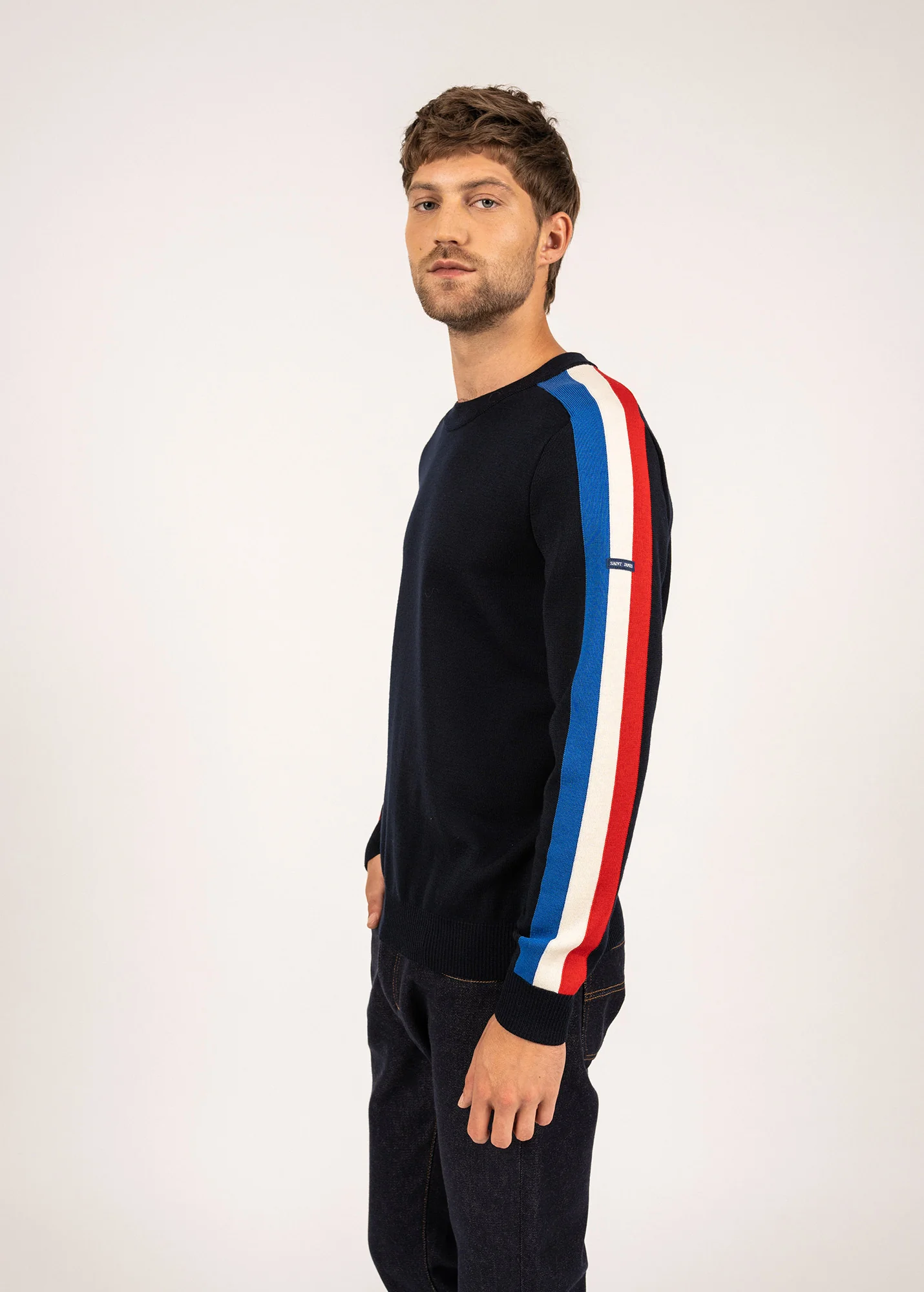 Pull raglan x l'Elysée (NAVY/GITANE/ECUME/TULIPE)