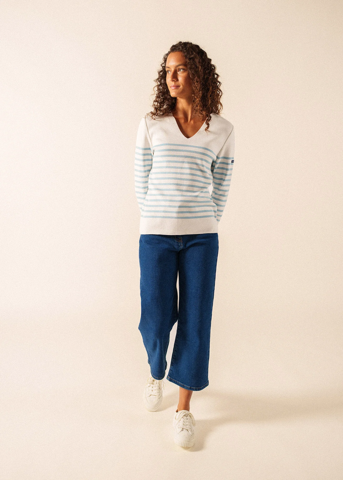 Pull Bréhat coton (BLANC/NUANCE)