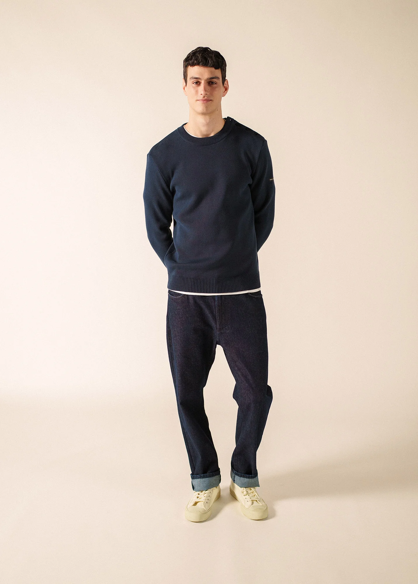 Pull marin Cancale coton (MARINE)