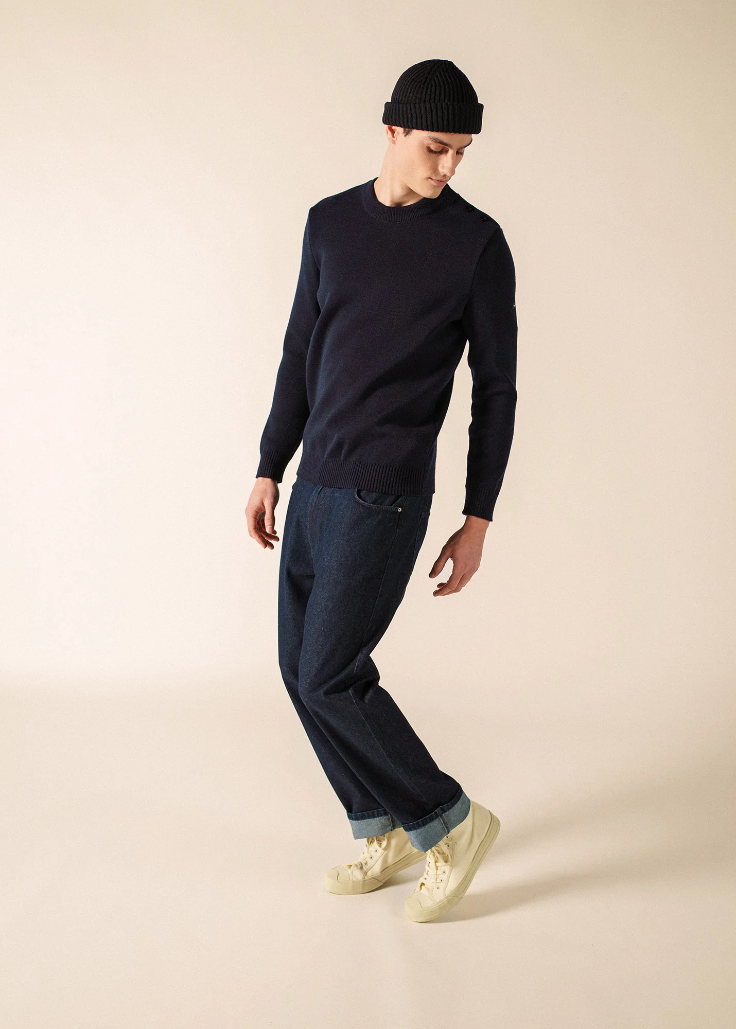 Pull marin Cancale Equipage (MARINE/ECRU)