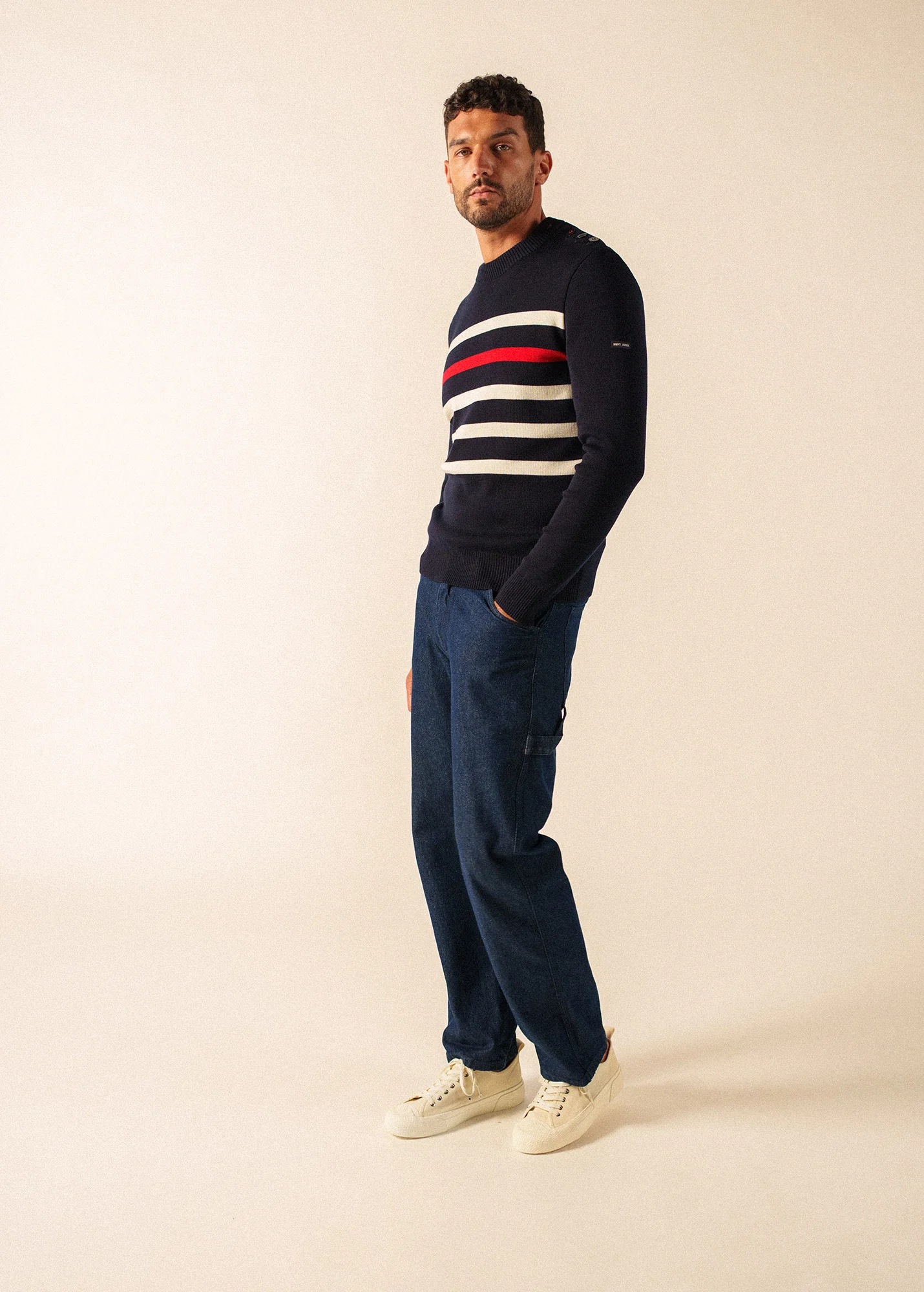Pull Pezenas (NAVY/ECUME/TULIPE)